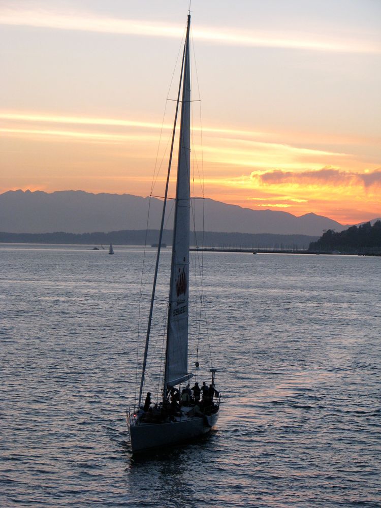 Sailing at sunset