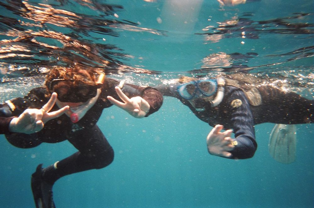 Buceo con tubo en Okinawa antes de adentrarse más para hacer algo de buceo