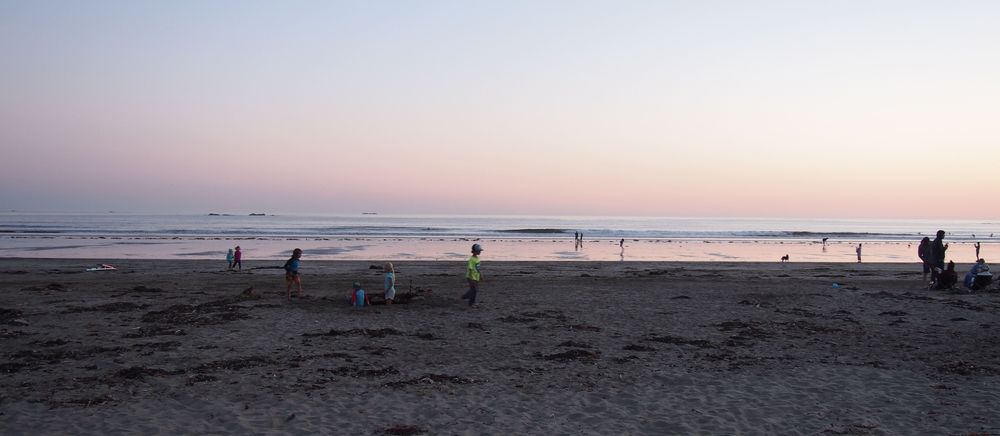 Het strand naast de camping waar we de nacht hebben doorgebracht.