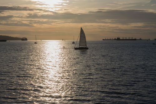 Sailing boat on English Bay