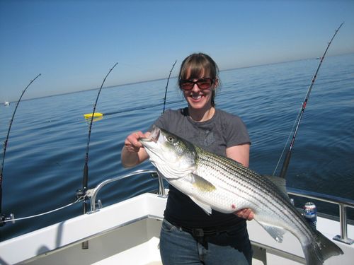 this is the rockfish i caught!  i can't wait to eat her for dinner!  thank you, fishy!
